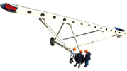 Transportador radial de 30" por 18 mts, apilable